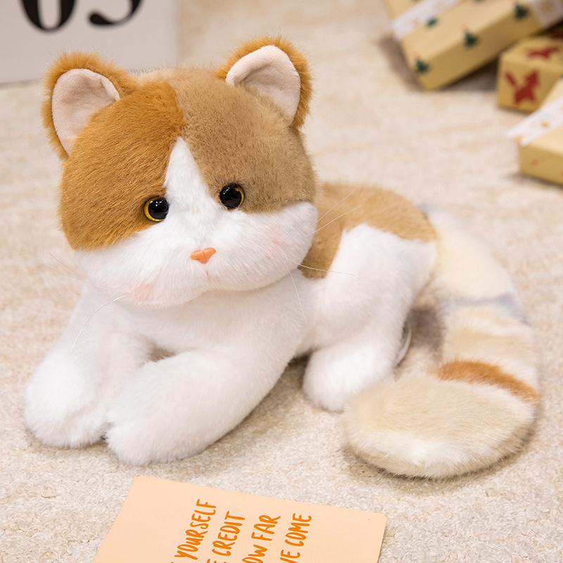 

1/20-40cm Colorful Striped Soft Cat Plush Doll Pillow Long Tail Stuffed Toy Home Decor Gift For Kids about 20cm