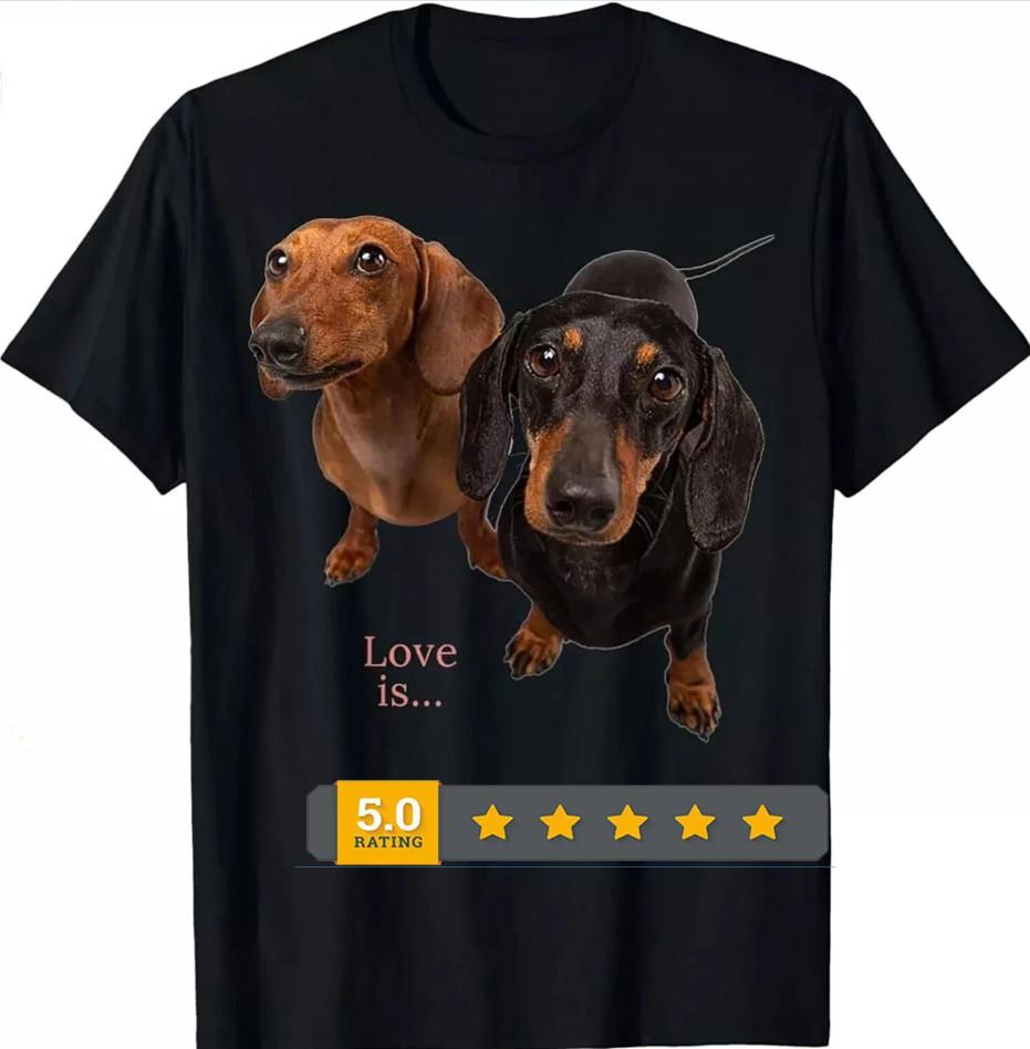 Dachshund Shirt Doxie Mom Dad Love Wiener Dog Puppy T-shirt size S-5XL L