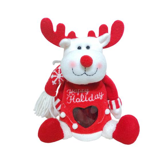 Christmas Apples Gift Bag Zipper Holiday Gift Pouch with Santa & Snowman Print Reusable Packaging for Candy Toys And Presents