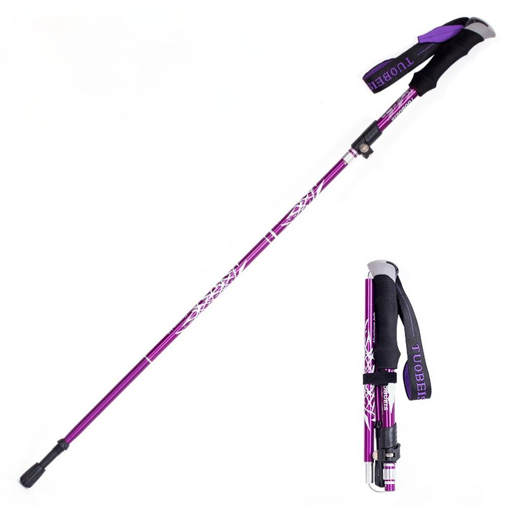 Trekking Pole Ultra-Light Telescopic Folding Trekking Mountain Climbing Walking Stick Cane Walking