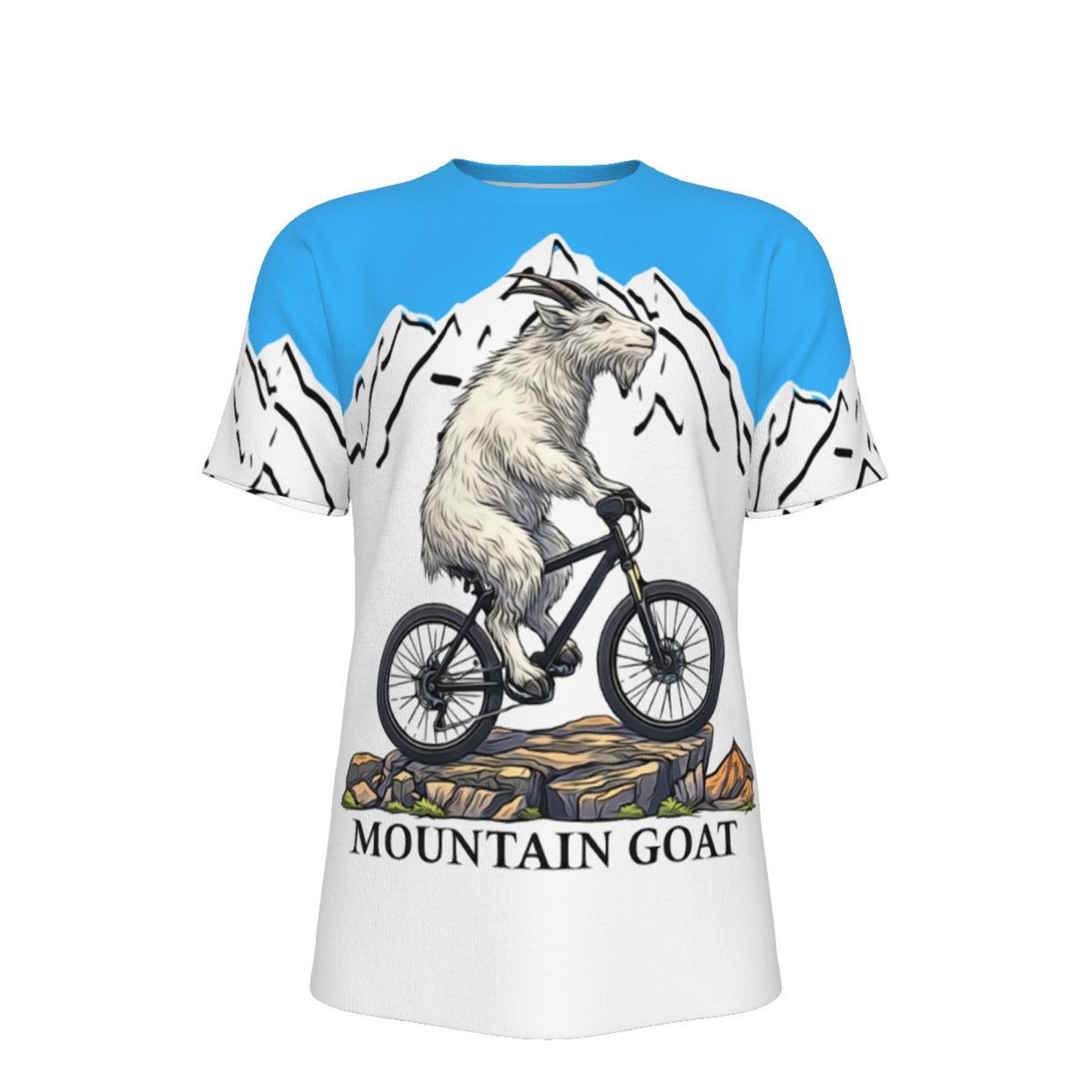 Mountain Goat MTB All Over Print T-shirt - Cycling Graphic Bike Shirt 3XL