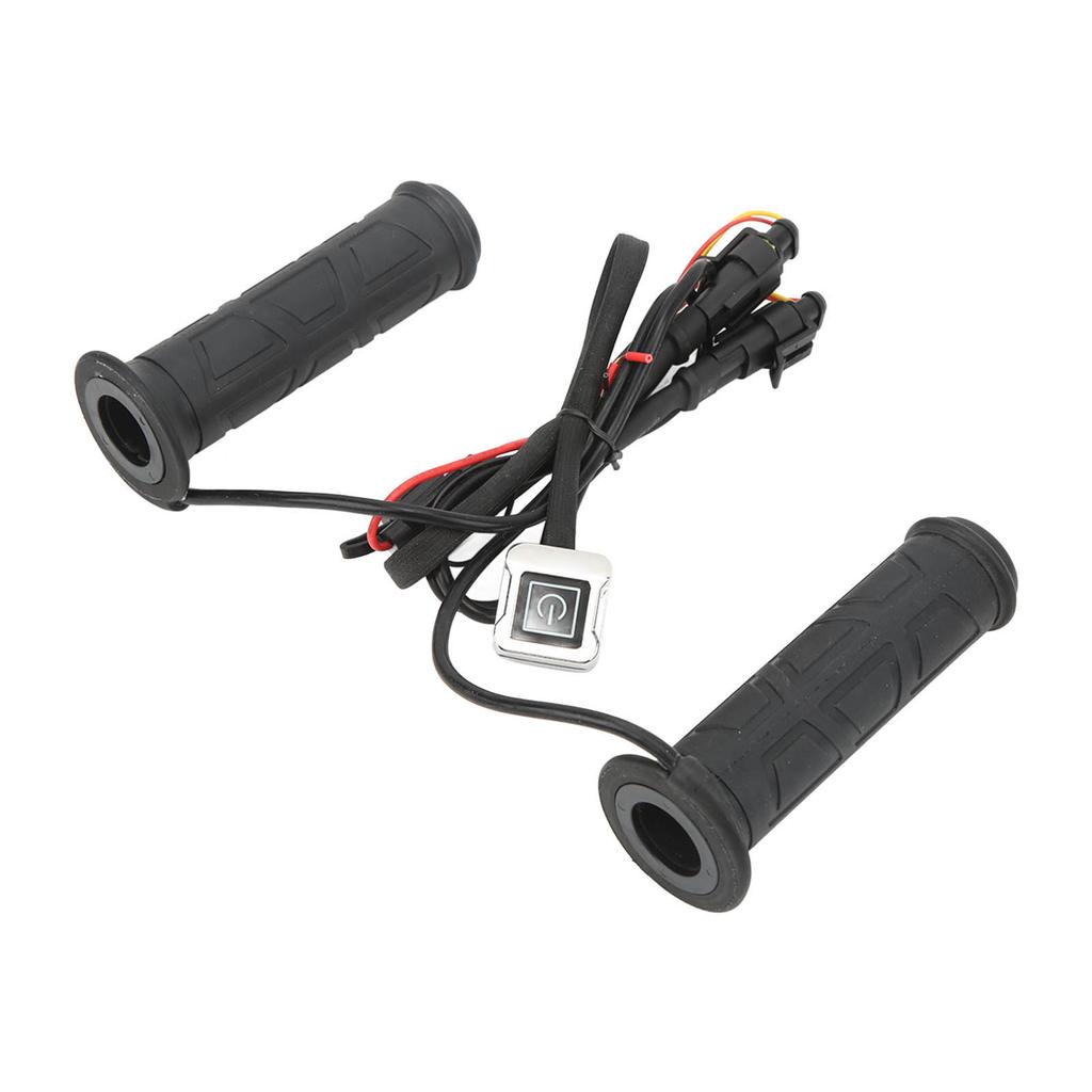 1Pair 12V Motorcycle Heated Handle Waterproof Electric Heated Handlebar Grips with Adjustable Temperature for ATV