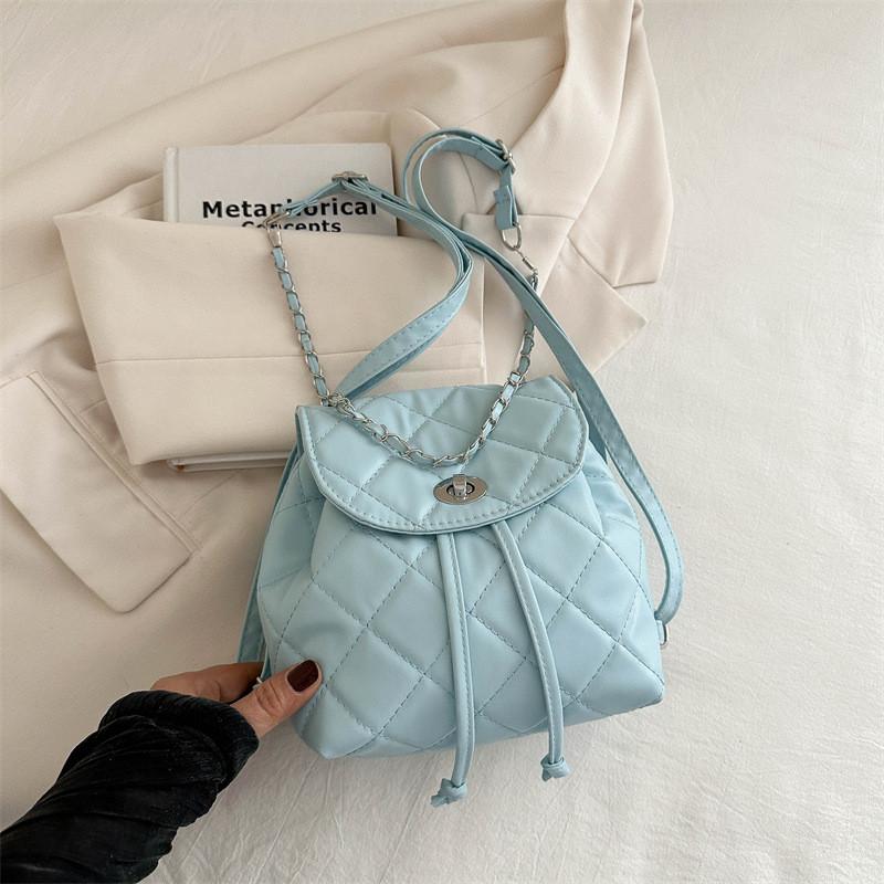 Stylish Spring Summer Fashion Backpack For Women In Black Blue Silver White Pu Material