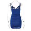 Women's V Neck Sleeveless Mini Dress Slim Fit Mid Waist Elegant Solid Color Cutout Ruched Bodycon Dress For Club Party Daily Dating Wear