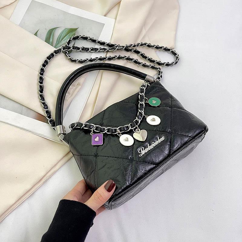 All-Match Chains Crossbody Bags PU Leather Soft Handle Small Handbags High-Grade Sense Shoulder Bag for Women