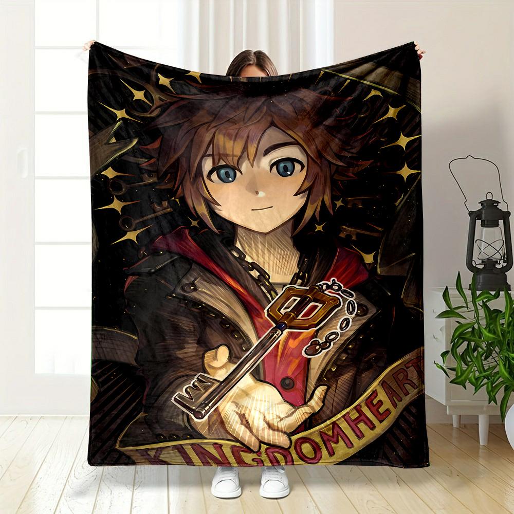 "Fantasy Keyblade Warrior Design Blanket" Patterned flannel blanket perfect for the bedroom living room, sofa, or a little nap
