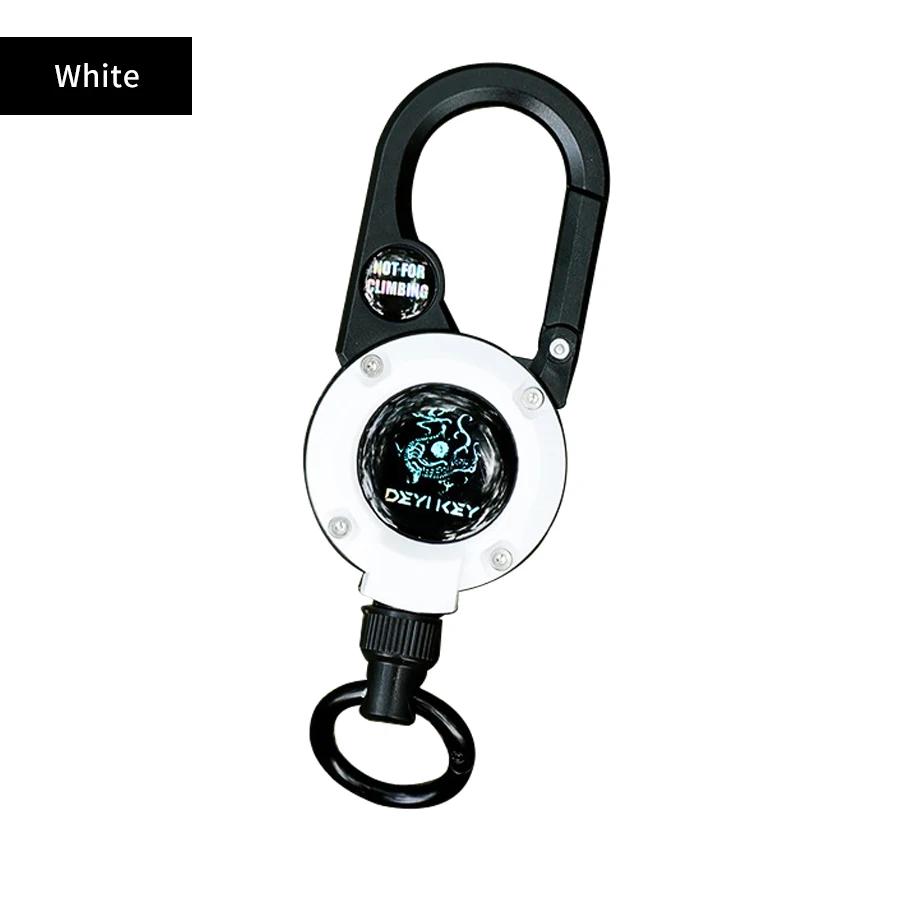 Steel Wire Rope Retractable Pull Reel Carabiner Key Chains Buckle Holder Outdoor Sporty Keychain Multiple Tool Anti-Theft Metal