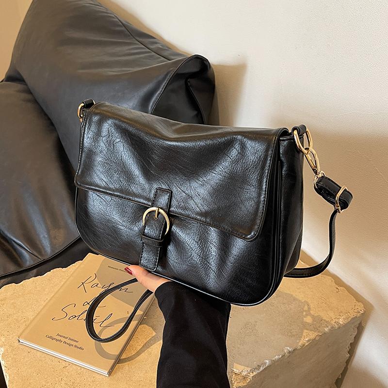 

Модная сумка на одно плечо для женщин, осенняя универсальная сумка-мессенджер из искусственной кожи, однотонная, повседневная женская сумка через плечо (20cm<Max Length<30cm)