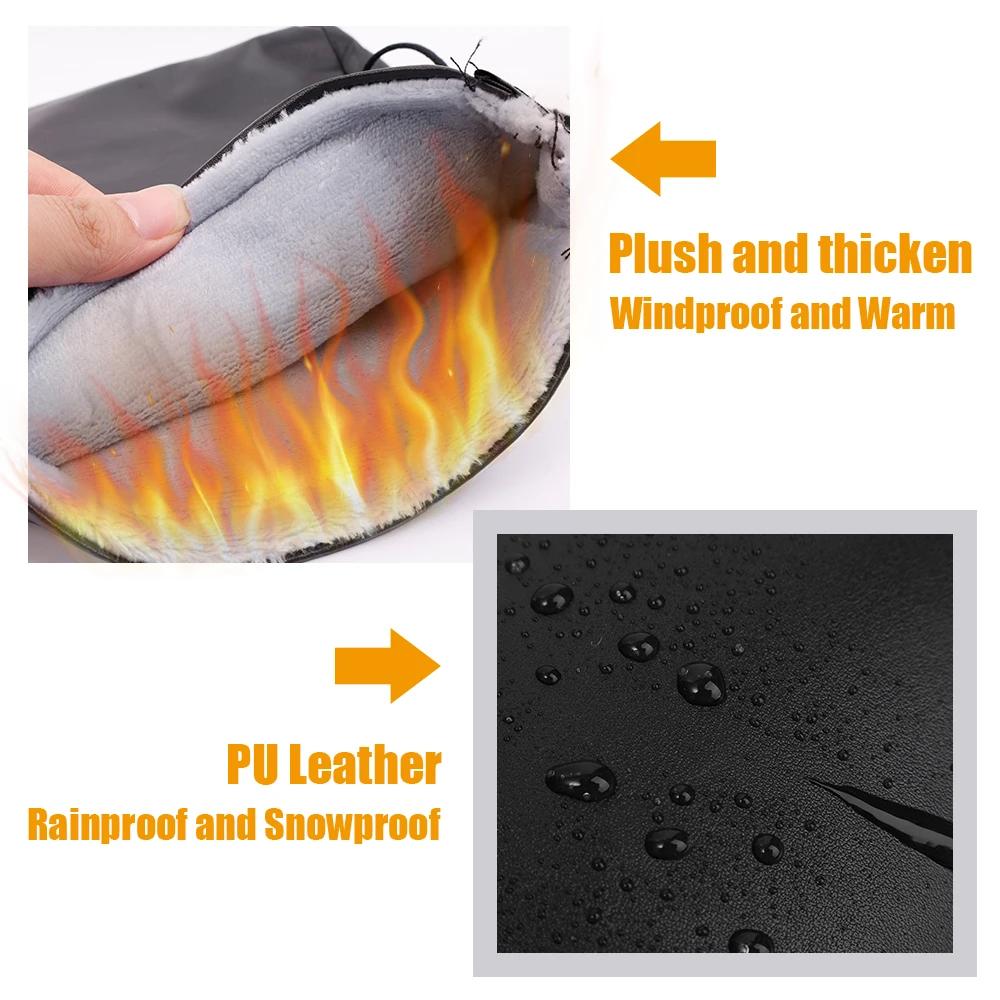 Motorcycle Scooter Thick Warm Handlebar Muff Grip Handle Bar Muff Rainproof Riding Protective Winter Warmer Thermal Cover Gloves