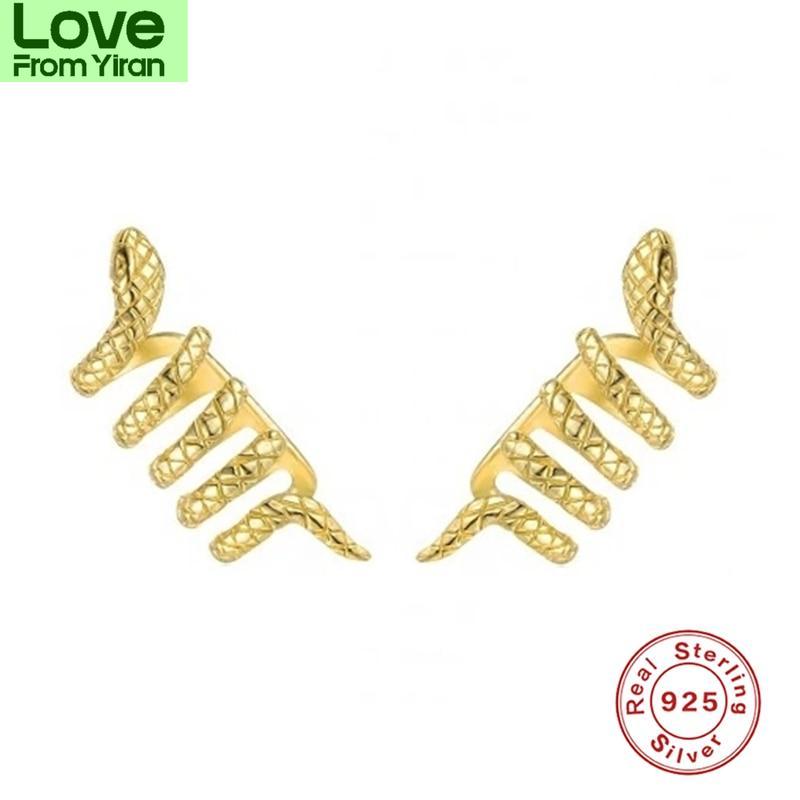 Creative Snake Texture Clip On Earrings Girls Celebration Party Event Birthday Women Souvenir Present Earrings No Piercing Color Jewelry