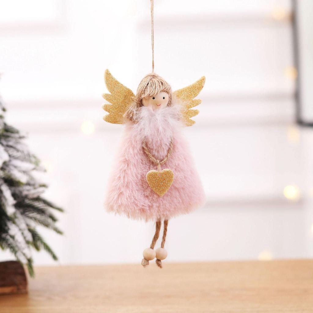 Plush Feather Angel Christmas Tree Pendants - Cute Love Vibe