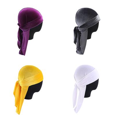 Head-Wrapping Tail Pirate Streamer Tam-O'-Shanter Velvet Long Hat Long Hat Durag