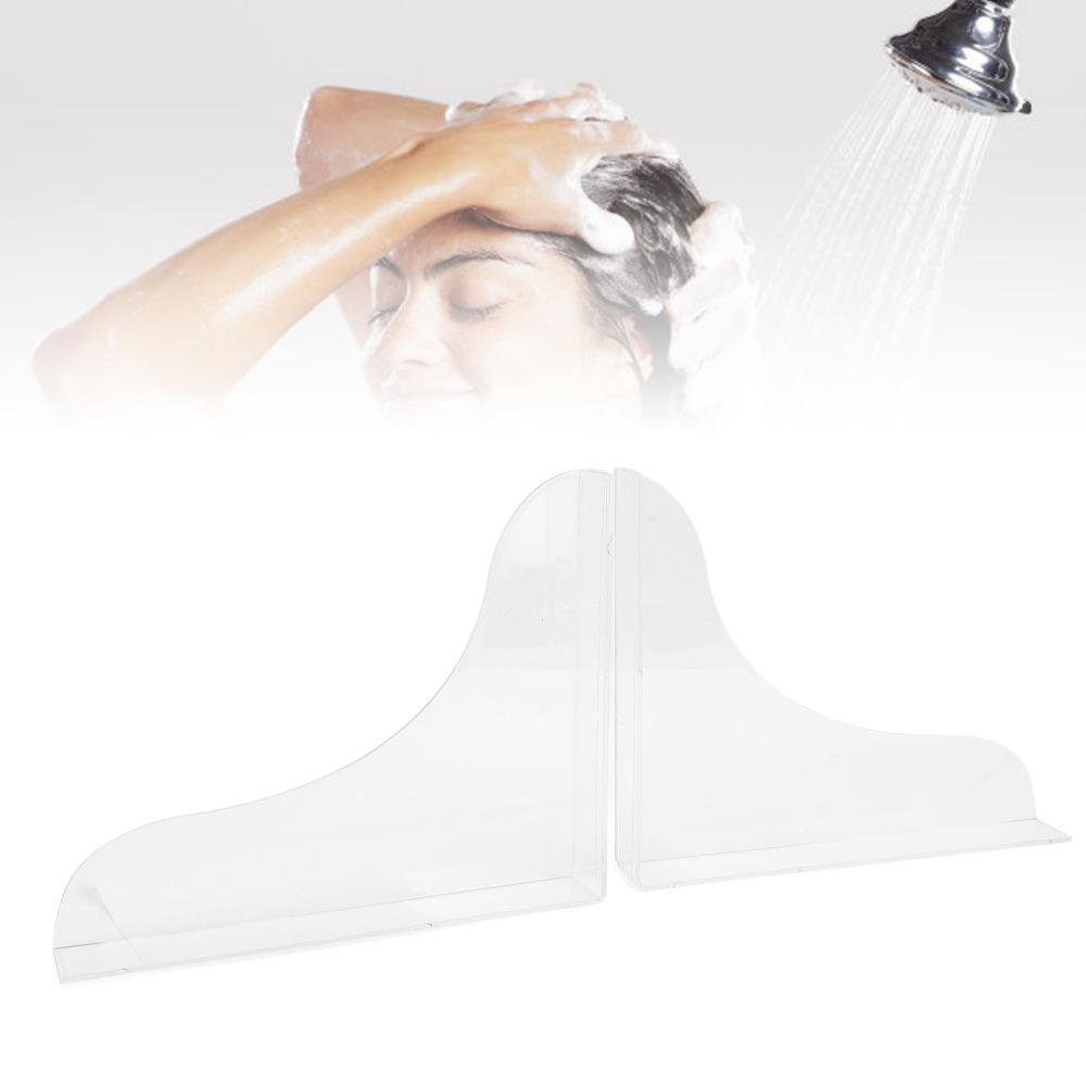2pcs Acrylic Shower Splash Guard Clear Transparent Bathtub Water Blocker For Bathroom Use