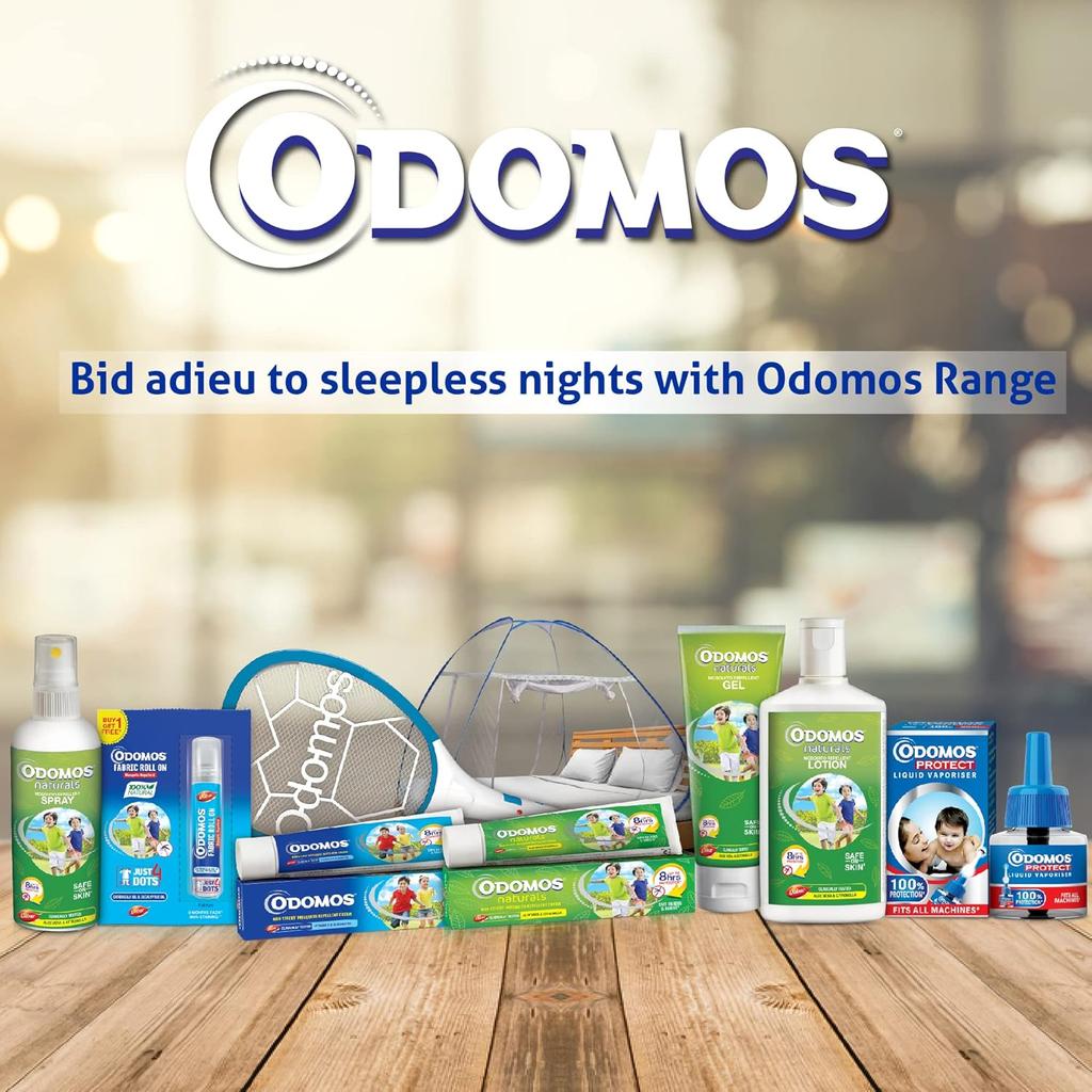 Odomos Non-Sticky Mosquito Repellent Cream with Vitamin E and Almond Oil, 100g