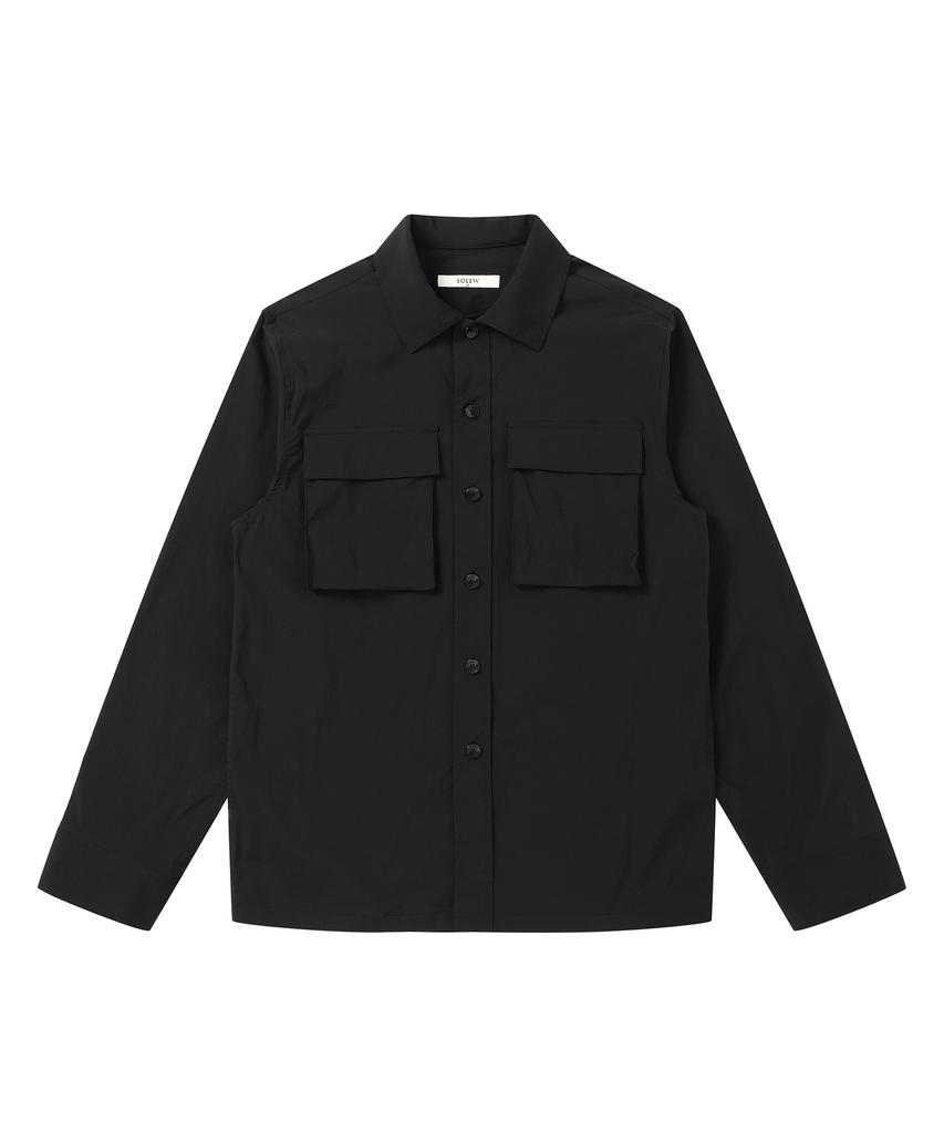 SOLEW 90S Officer Shirt_Black