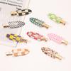 New Lovely Checker Simple Headwear Hair Clip Acrylic Acetic No Bend Seamless Hairpin No Crease Hairpin