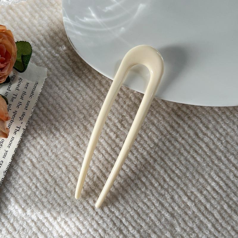 

Элегантная китайская шпилька для волос в форме буквы U, простая заколка-пучок, шпилька, головной убор Shiny and milky white