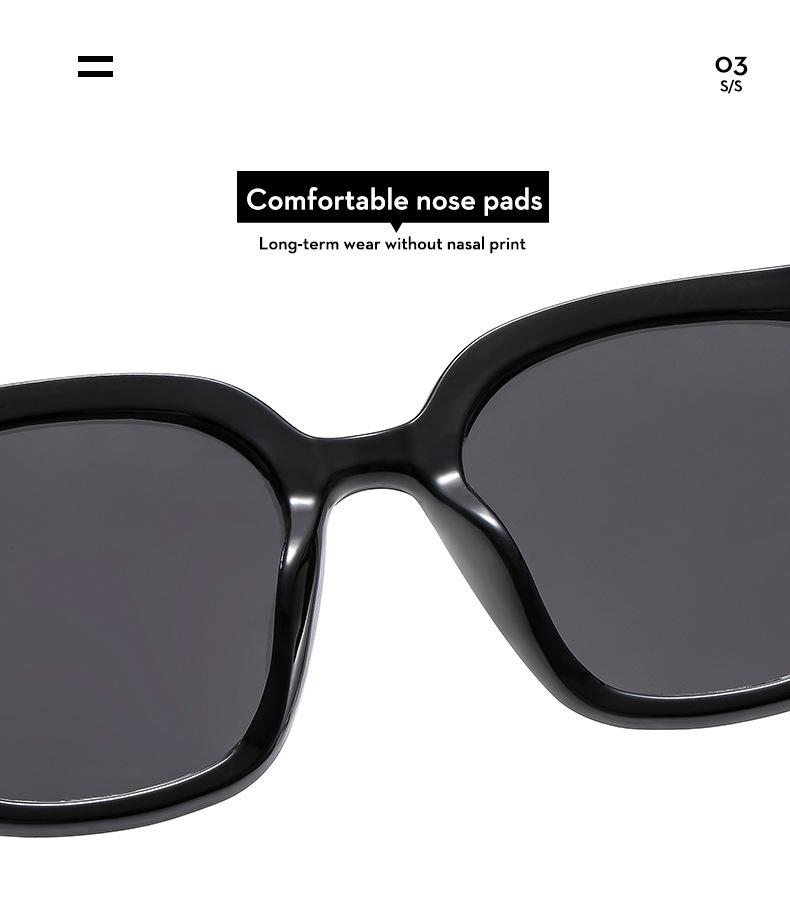 Oversized Square Black Frame Sunglasses Fashion UV400 Protection Grey Lens Outdoor Driving Travel Casual Shades Glasses