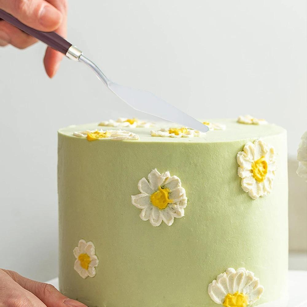 7PiecesCake Palette Knife Art Small Clay Tools Baking Mini Oil Spatula for Decoration DIY/Decoration Design PlasticWooden Handle