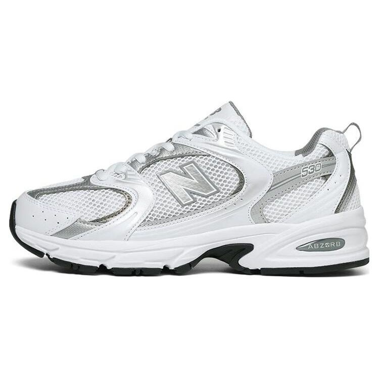 New Balance 530 Λευκά Μεταλλικά Ασημί Unisex Αθλητικά Παπούτσια MR530AD