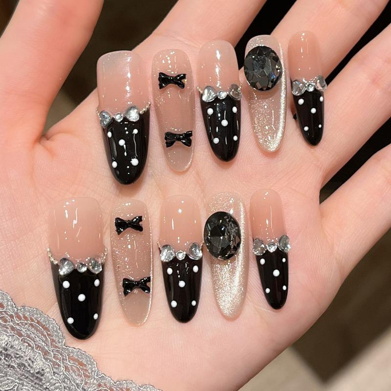 Cat's Eye Wearing Nail Pure Hand-made Nail Piece Fake Nail Wearing Nail Piece Advanced Sense Thin Dog Long
