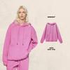 Men Women Warm Fleece Lined Hooded Sweatshirt Set Casual Loose Fit Winter Outfit Pure Color Streetwear