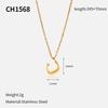 Hot Selling 18k Arabic Letter Pendant Stainless Steel Necklace Stylish Simple Titanium Steel Clavicle Chain