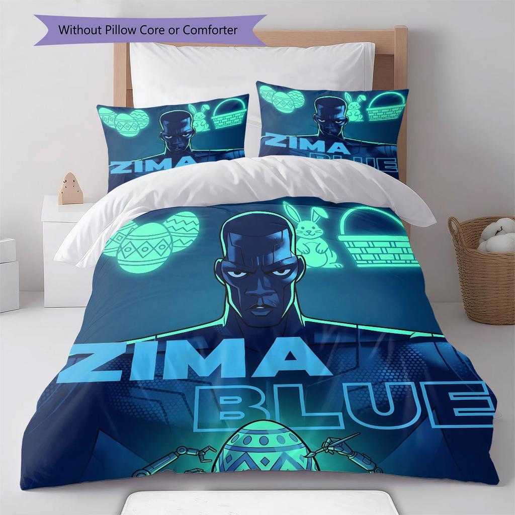 Love, Death, Robot Pattern Bedding Quilt Set Quilt Cover Pillowcase Home Decoration Birthday Gift (1 * duvet cover + 2 * pillowcase, without core)