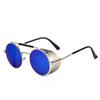 Retro Steampunk Round Metal Sunglasses Men Women Flip Classic Metal Frame Shades Glasses Non-polarized