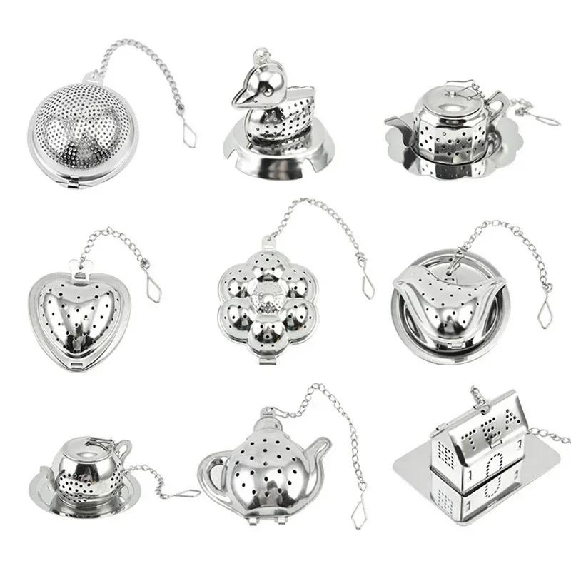 Stainless Steel Tea Infuser Tea Leaves Spice Seasoning Ball Strainer Teapot Fine Mesh Coffee Filter Teaware Kitchen Accessories