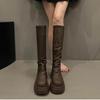 Autumn Winter Slim Women Knee High Boots Female Platform Thick Bottom Long Booties
