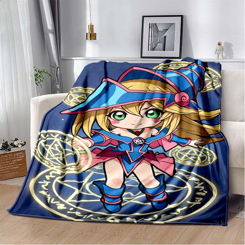 Dark Magician Cartoon Anime Throws Blanket Kids Super Soft Cute Blankt for Travel Couch Picnic Bed Flannel Blanket Birthday Gift