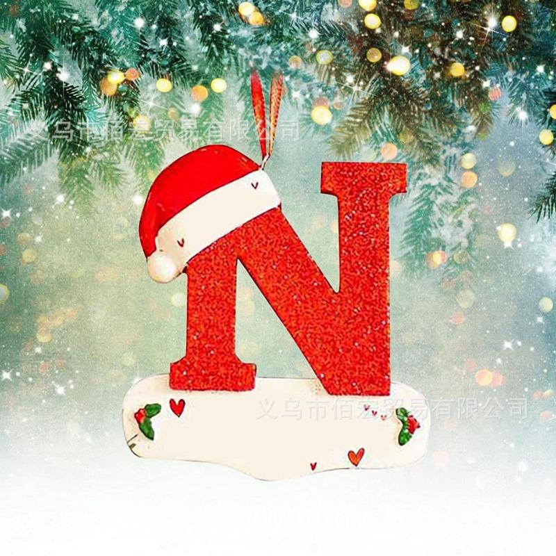 1pc Christmas Tree Decoration for Home 2025 Letter Pendant Pendant Xmas 2026 New Year Decor Ornament Noel supplies accessories