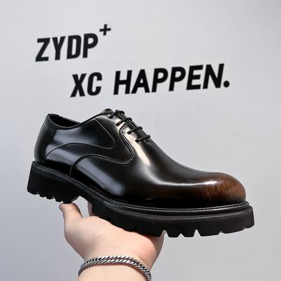 New British Style Trend Dress Casual Leather Shoes Commuter Wedding Shoes Platform Height Increase 28458-A
