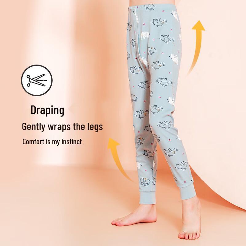 Xueqianman Jungen Reine Baumwolle Cartoon-Druck Thermische Lange Unterhosen