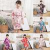 Toddler Bebelus Copil Fete Floral Matase Satin Kimono Robe Halat de baie Lenjerie de dormit Haine