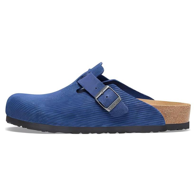 Birkenstock Boston Suede Embossed `Indigo Blue`