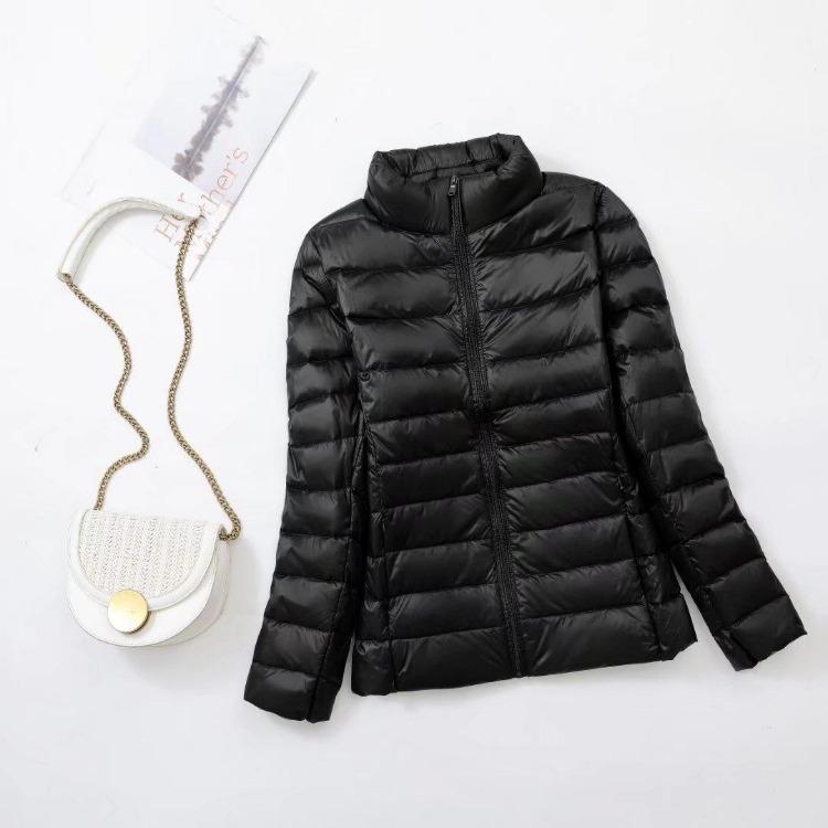 Women Autumn Winter Warm White Duck Down Coat Plus Size Light Slim Short Stand Collar Down Jacket Inner Cloth Outerwear