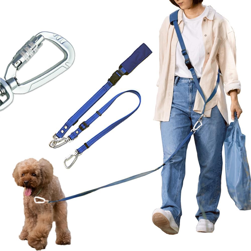 Shoulder Leash Locking Lightweight Dog Leash for Medium and Small Shoulder Reflective Walking Small [Secure Carabiner] Dogs, Strap, Thread, Hands-Free