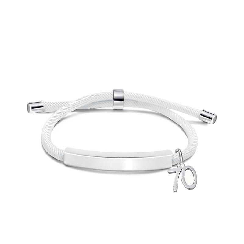 Multi-color Engravable Stainless Steel Bracelet with Number 16 Charm