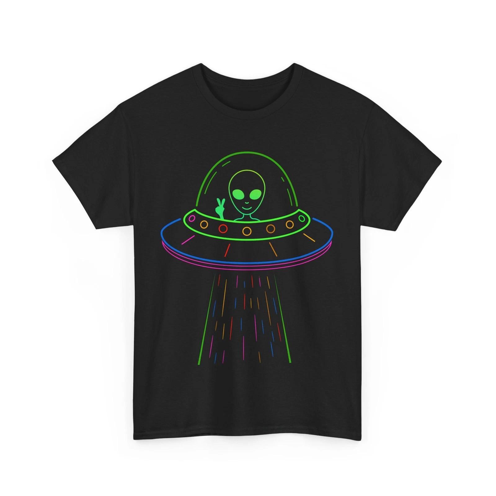 Space Alien UFO T shirt, Alien Believers Space Lovers Funny T shirt XL