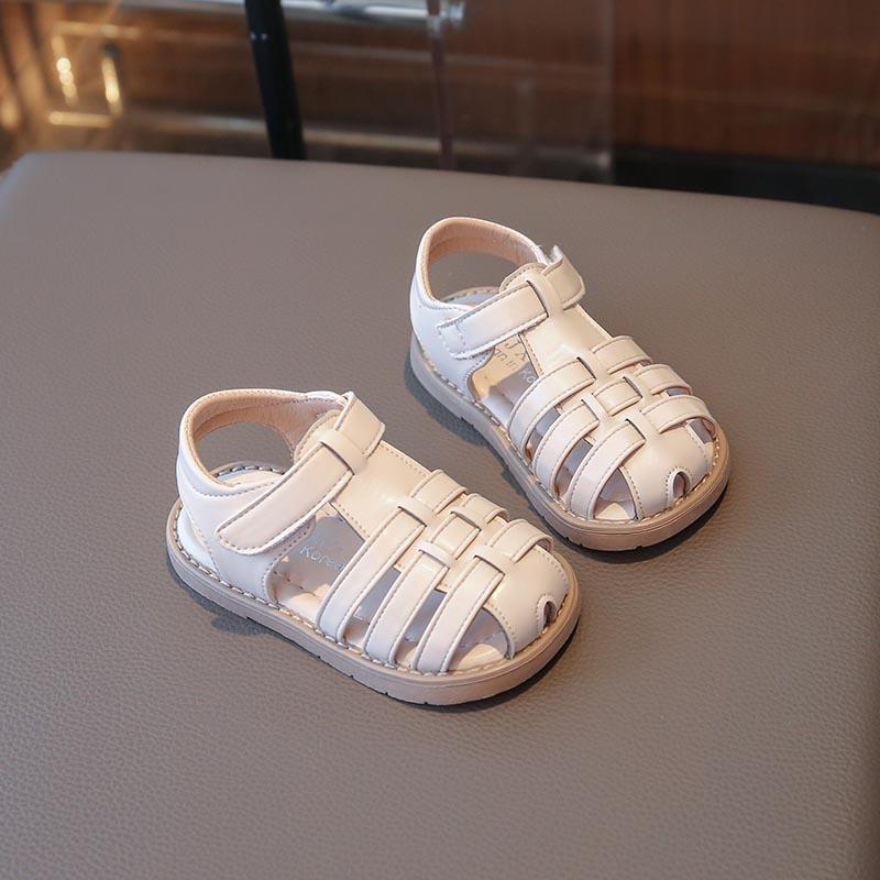 Girls Roman Shoes Baby Toes Cover Princess Boys Soft-soled Beach Shoes Kids New Summer Sandals