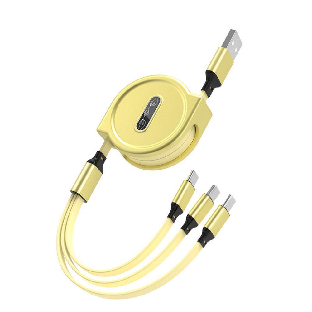 3-In-1 2.5A Charging Cable Fast Charging Wire Multi Charging Cord USB Cord Adapter Compatible For Android IPhone Devices