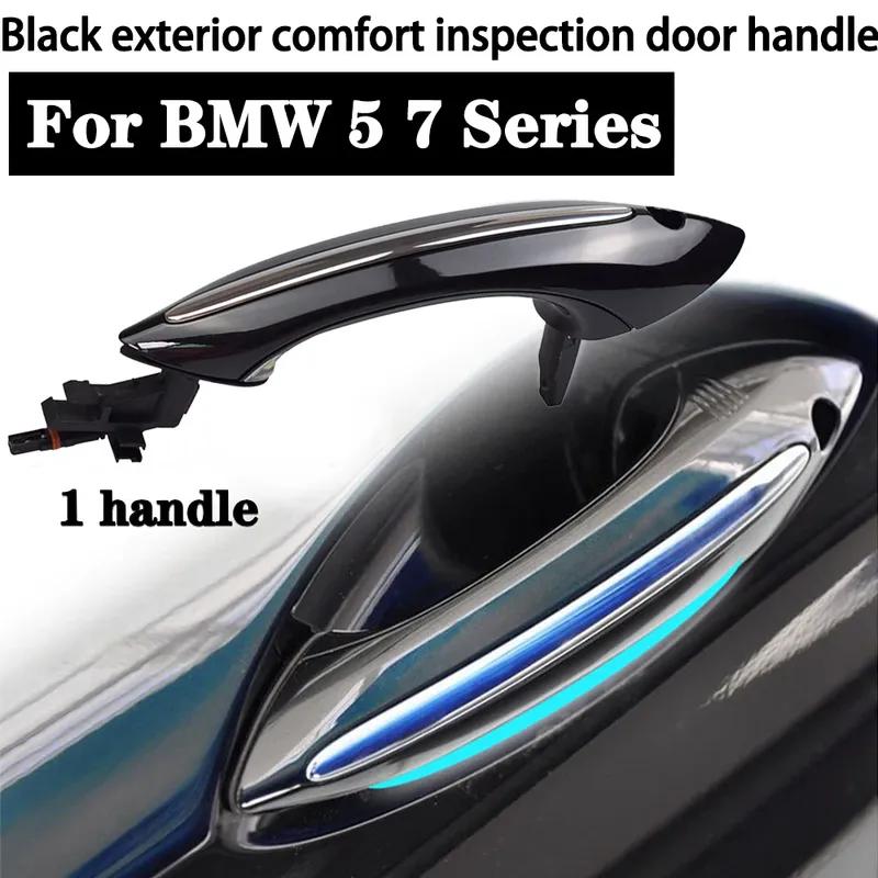 Nuovo Set Maniglie Porta Esterne Nere con Comfort Access per BMW Serie 5 7 F07 F10 F11 F06 F12 F13 F01 F02