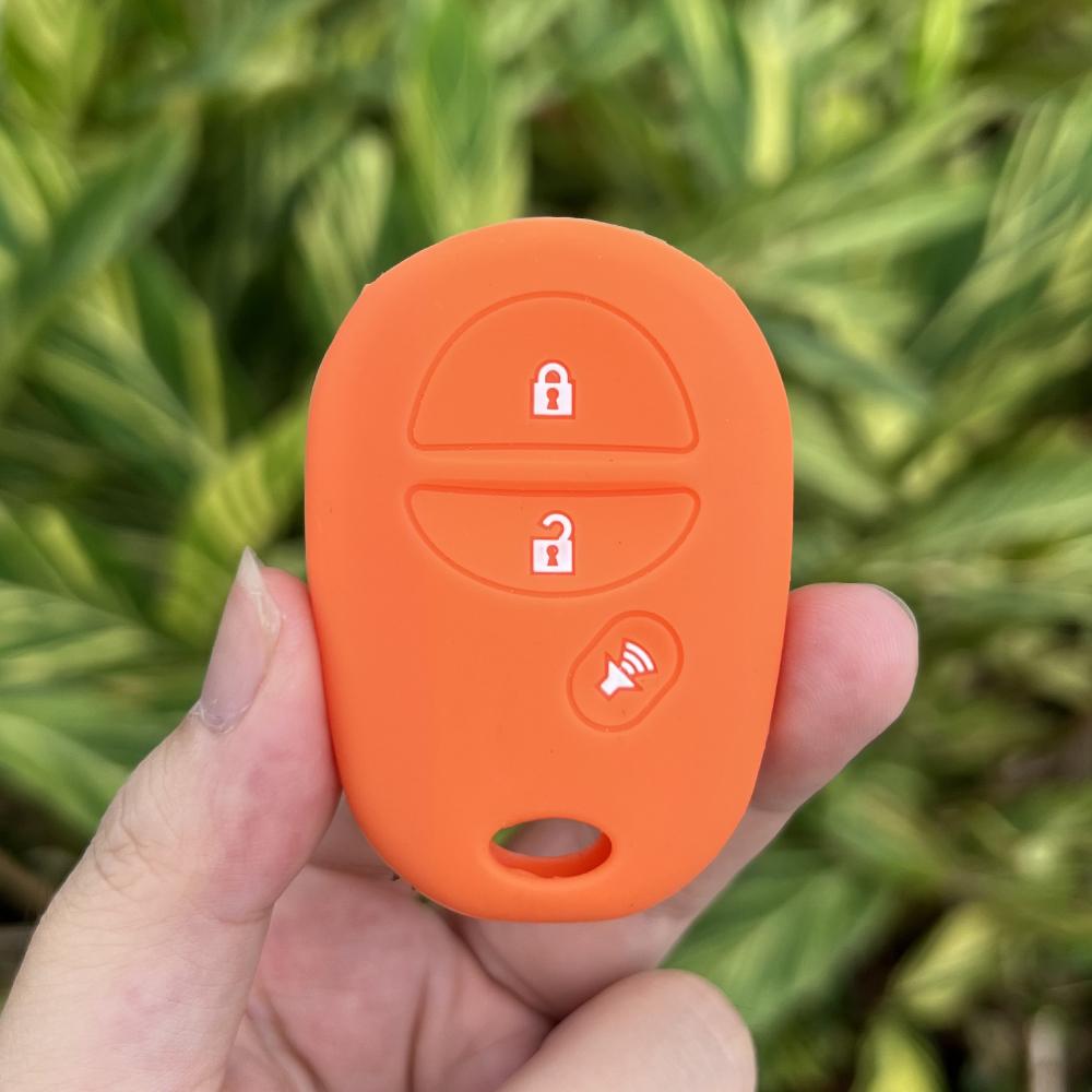 3 Buttons Silicone Car Key Cover Case Skin Protector Holder Rubber Shell for Toyota Sienna Tacoma Tundra Keychain Accessories
