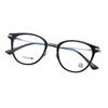 Pure Titanium Unisex Retro Round Glasses Frame with Blue Light Blocking Myopia Lenses for Women and Men