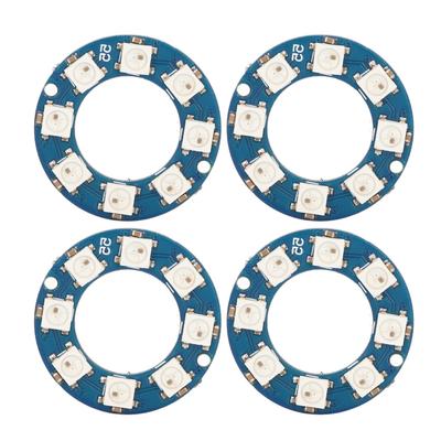 4Pcs LED Ring Lamp Board RGB Full Color 8pcs LED WS2812 5050 Chip for Decoration