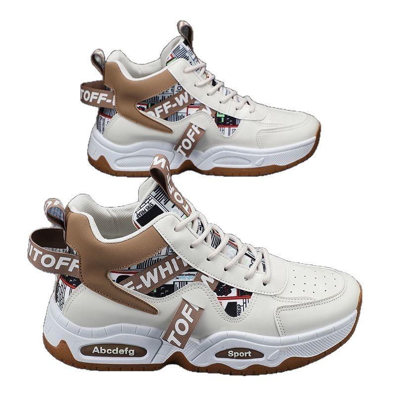 2025 Spring Men's Shoes New Breathable High-top Sports Shoes Men's Trend Versatile Platform Casual Dad Shoes Men