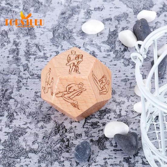 Date-Night-Würfel – Peppen Sie Ihr Liebesleben mit 18 aufregenden Yoga-Posen auf, vielseitige Yoga-Requisiten aus Holz, Jubiläumsgeschenk