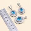 WPAITKYS Light Blue Zircon Silver Color Jewelry Sets For Women Wedding Earrings Ring Necklace Bracelet